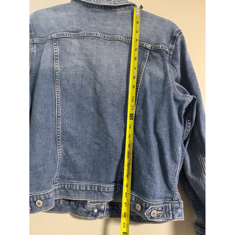 Lucky Brand Womens XL Denim Trucker Jacket Medium Wash Blue Jean Jacket - Picture 5 of 6